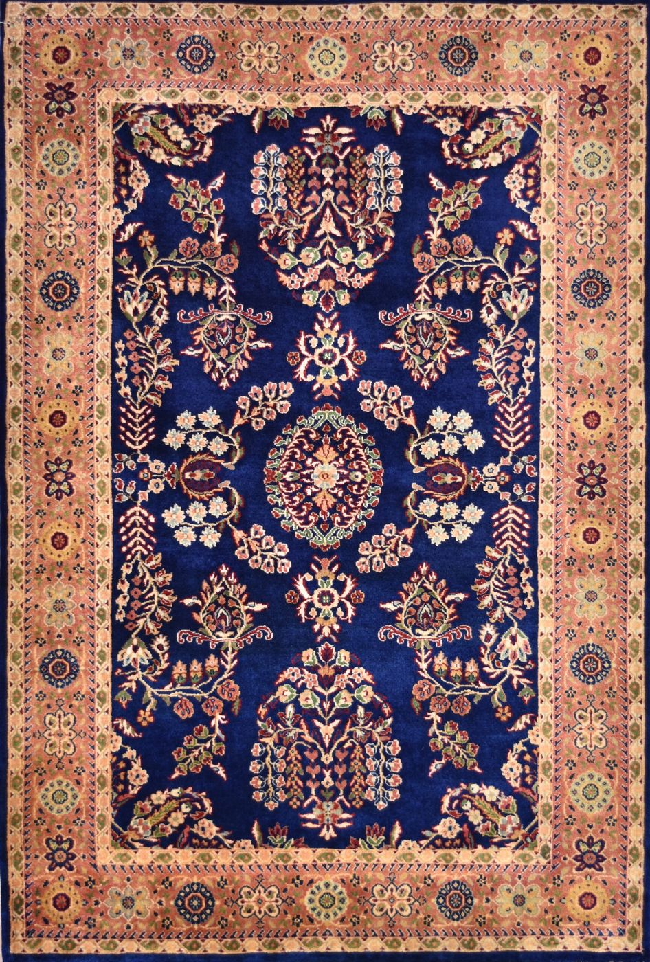 Sarouk Rust/Navy, 4′1″ × 6′0″