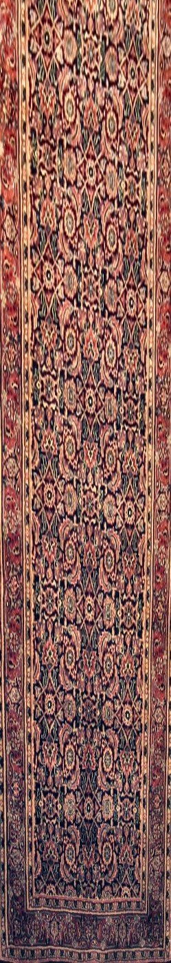 Herati Navy / Rust, 2′8″ × 15′0″