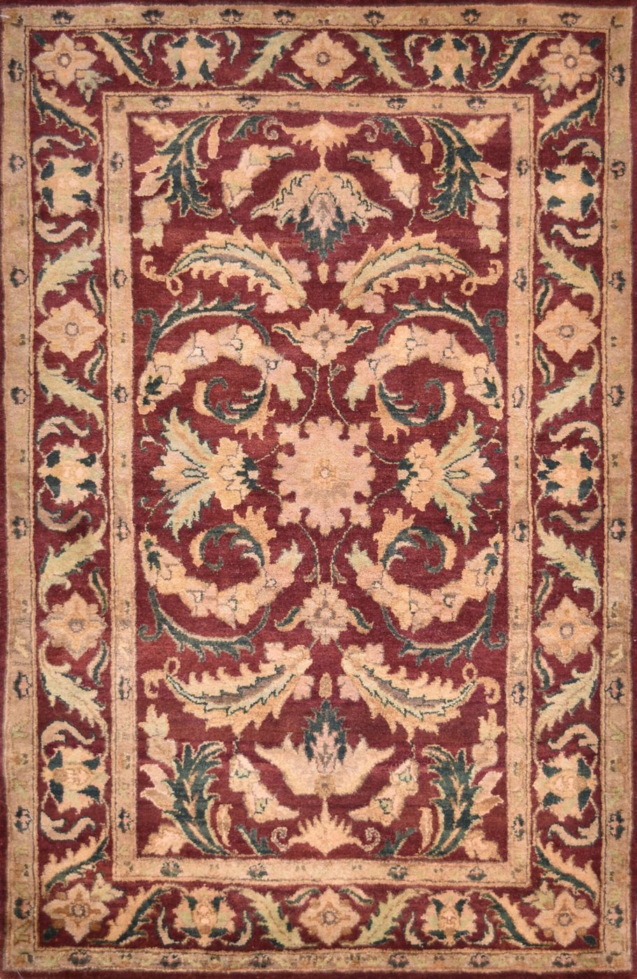 Rajput Agra Burgundy, 4′0″ × 6′0″