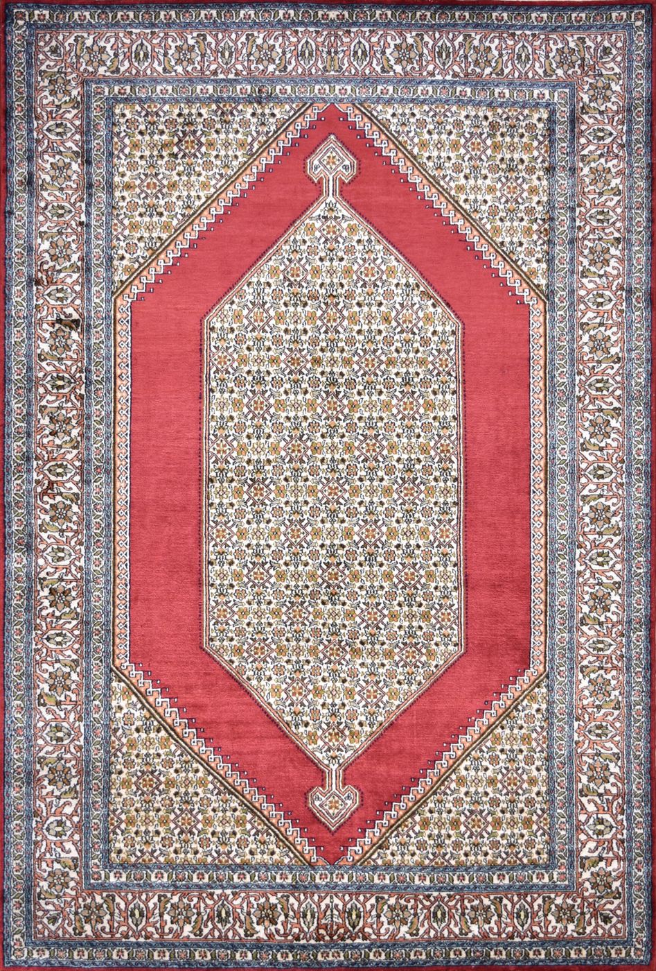 Srinagar Qum Red, 4′0″ × 6′0″