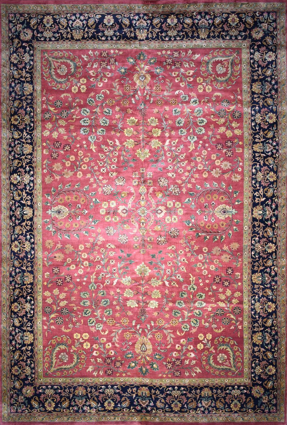 Sarouk AMT Rose & Black, 11′10″ × 17′8″