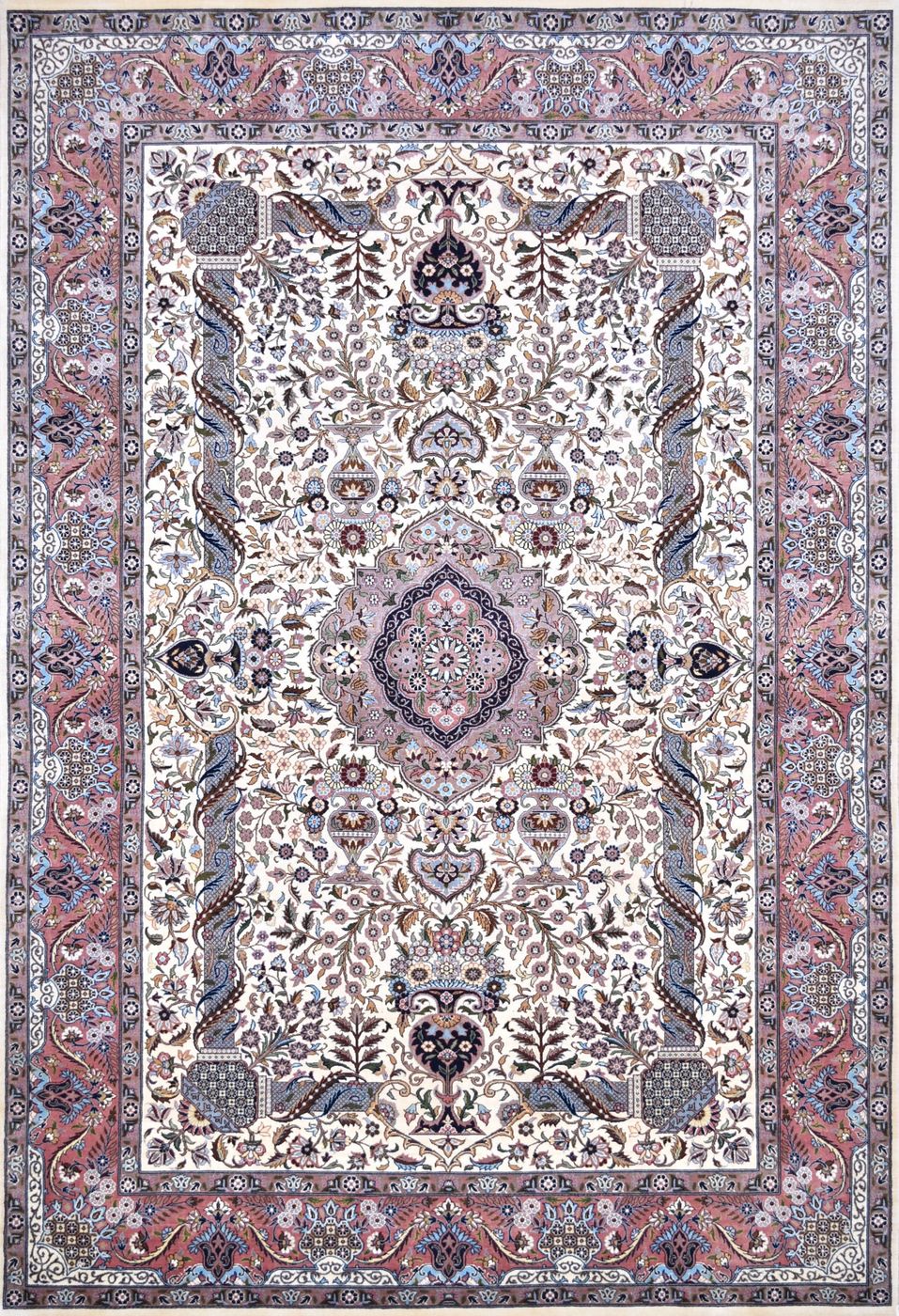 Tabriz Ivory & Rose W & S, 6′1″ × 9′1″, from the Shalimar collection