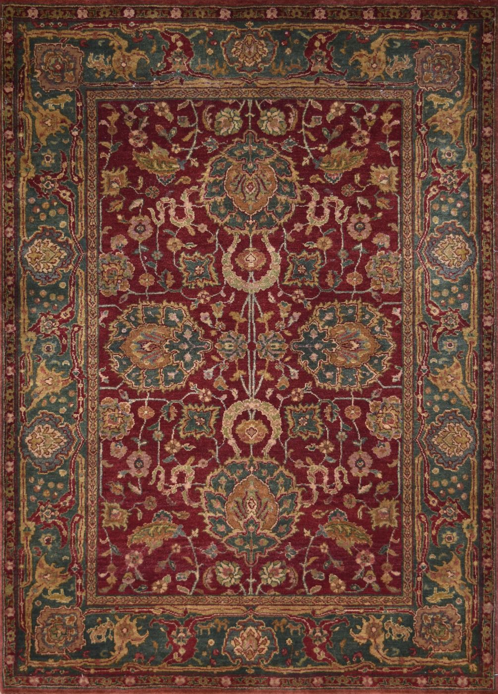 Rajput Agra Red/Green, 5′1″ × 7′1″