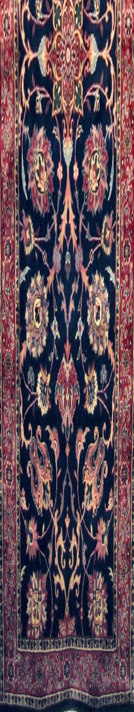 Semnan Navy / Rust, 2′8″ × 14′2″