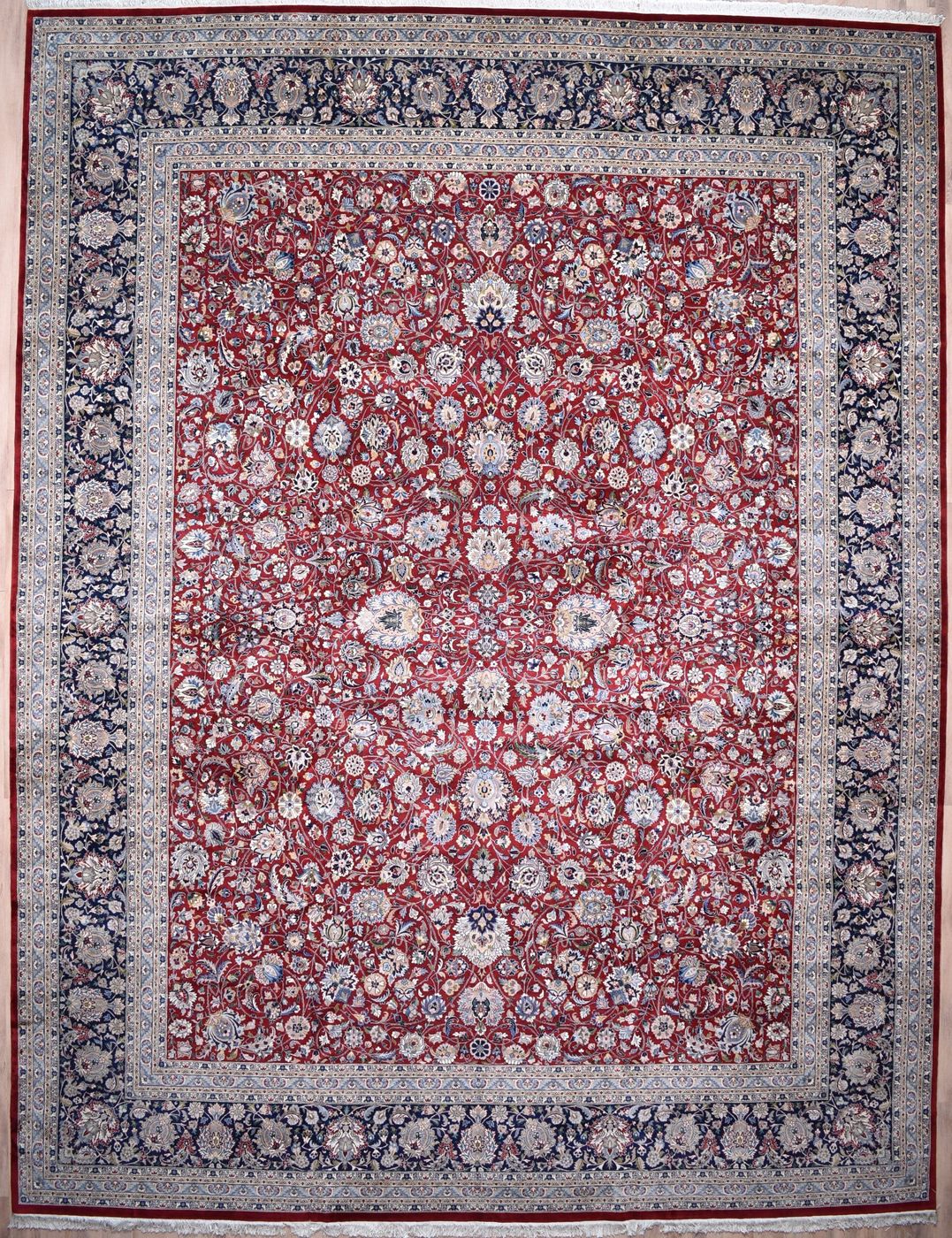 Kashan Murad Red & Navy, 12′2″ × 15′6″