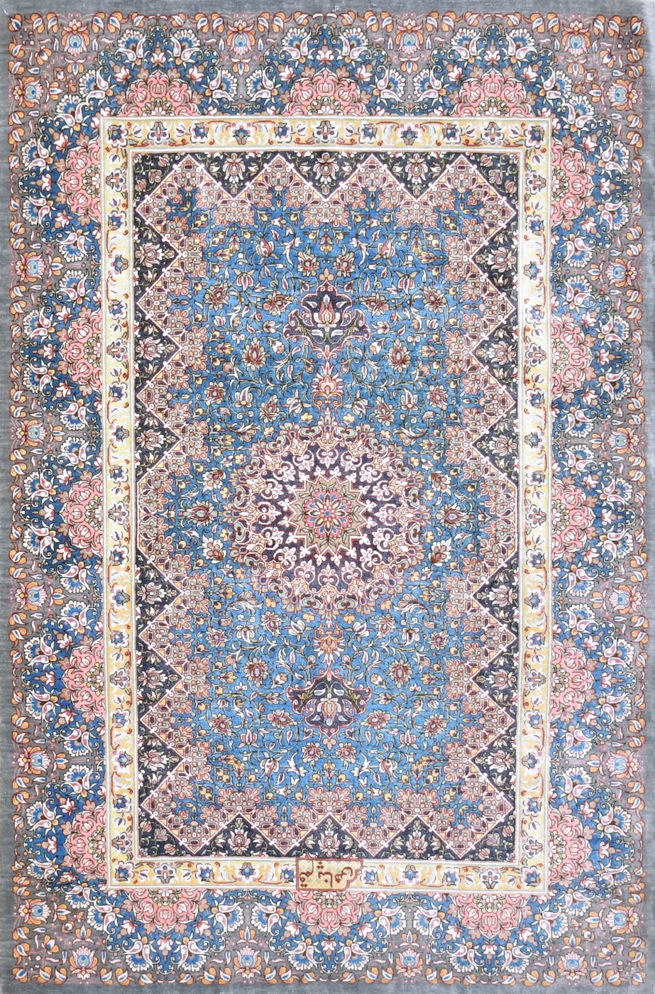 Persian Qum Green, 2′6″ × 3′10″