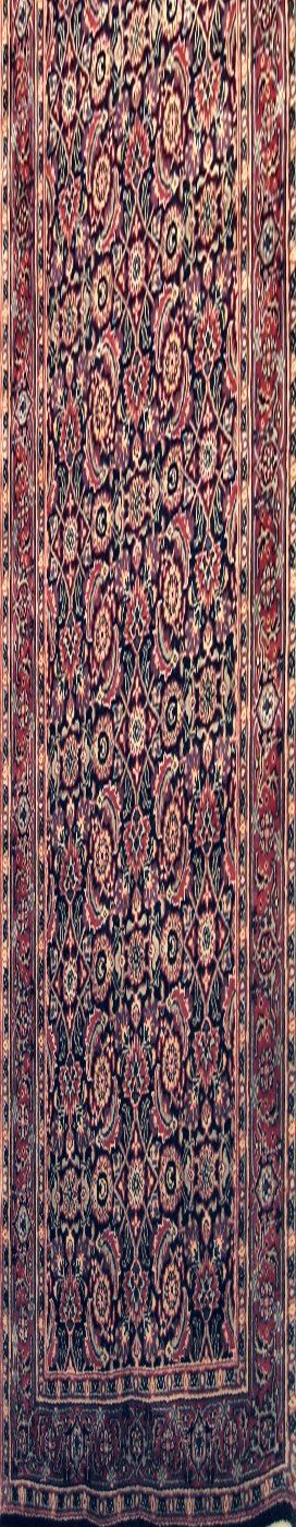 Herati Navy / Rust, 2′8″ × 13′9″