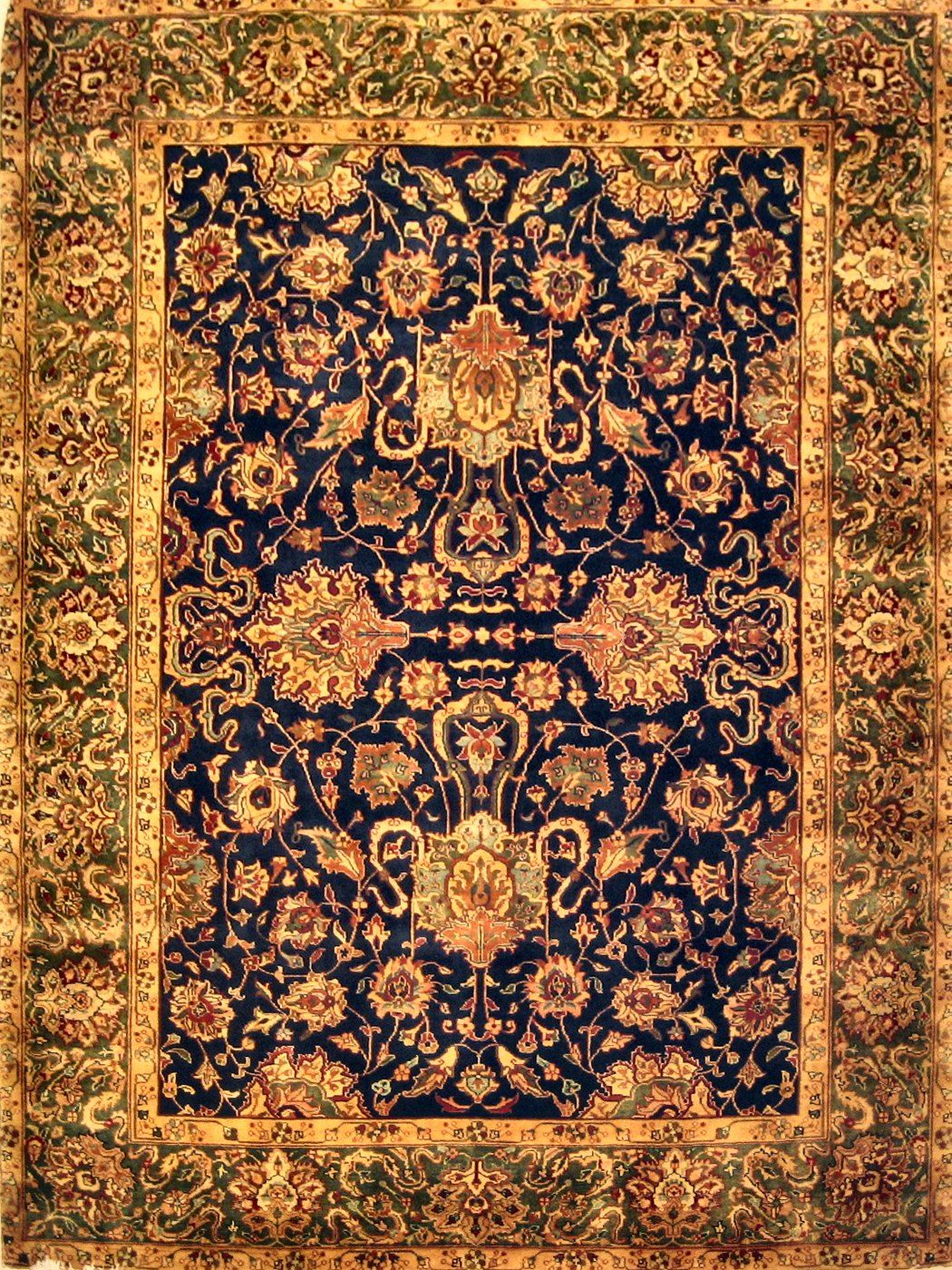 Agra Navy / Green, 6′0″ × 8′0″