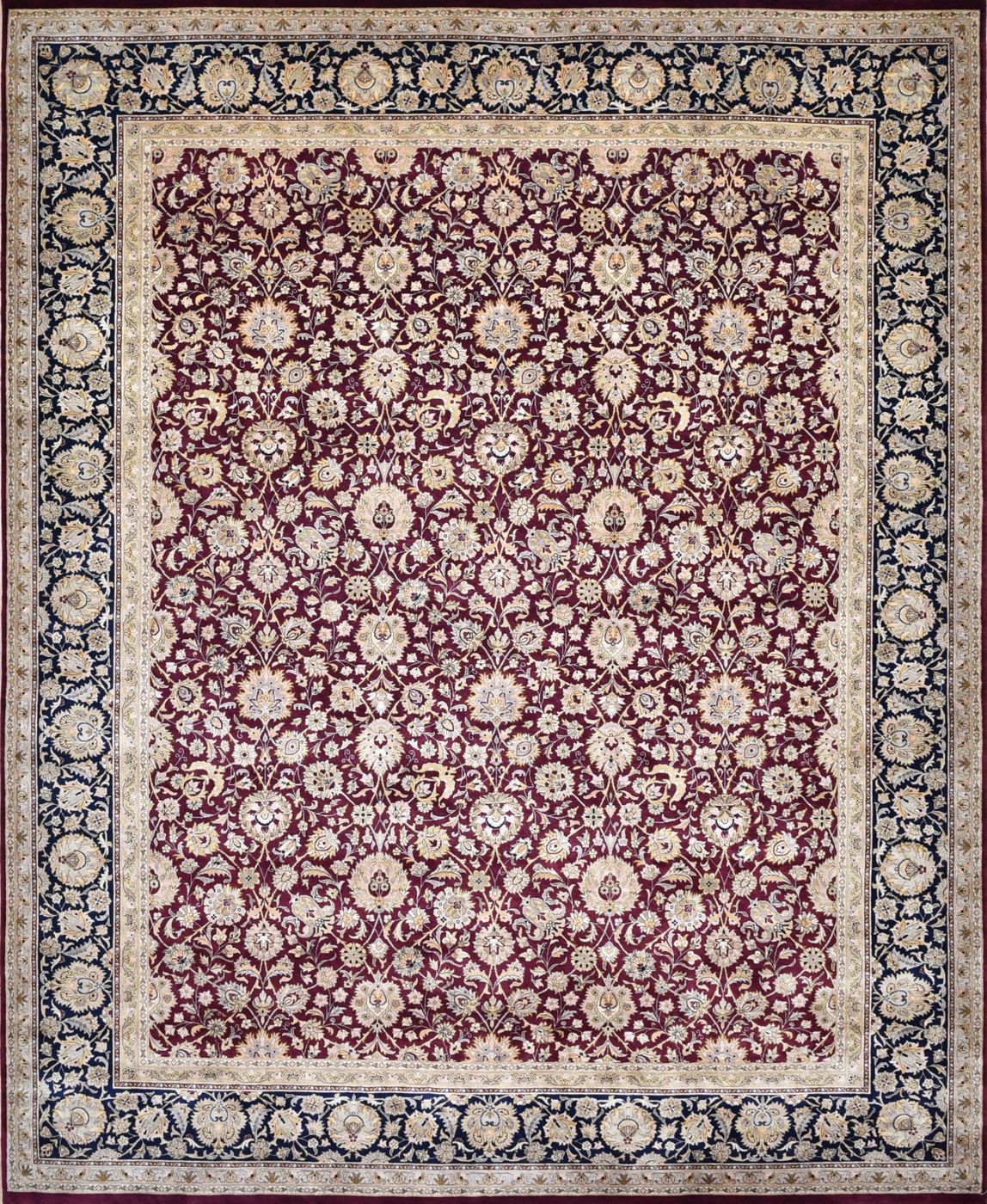 Tabriz Chouri Burgundy & Navy, 8′2″ × 9′11″, from the Shalimar collection