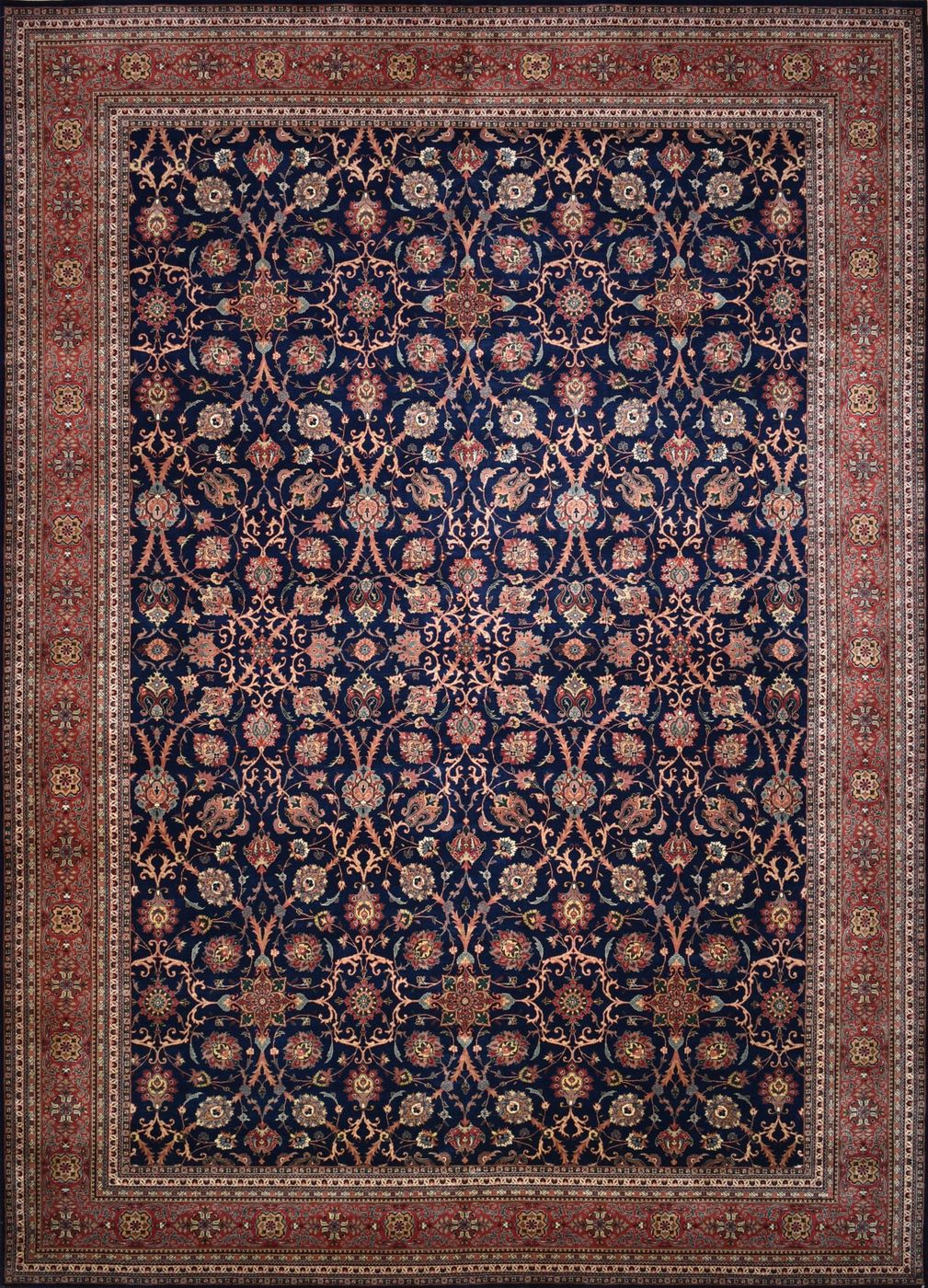 Semnan Mehran Navy & Rust, 10′0″ × 14′1″