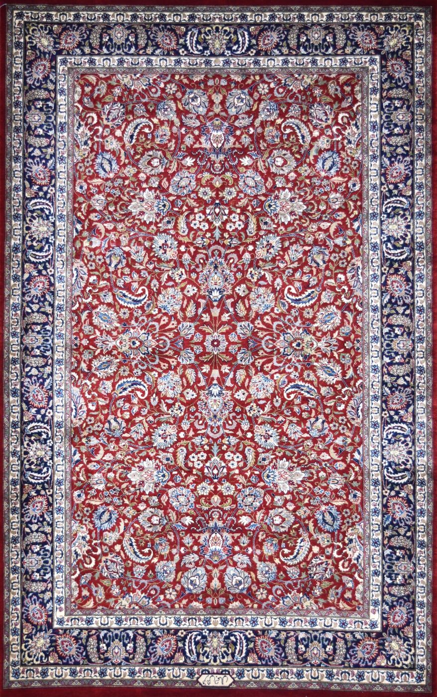 Kashan Badakhsha Red & Navy, 4′7″ × 7′3″, from the Shalimar collection