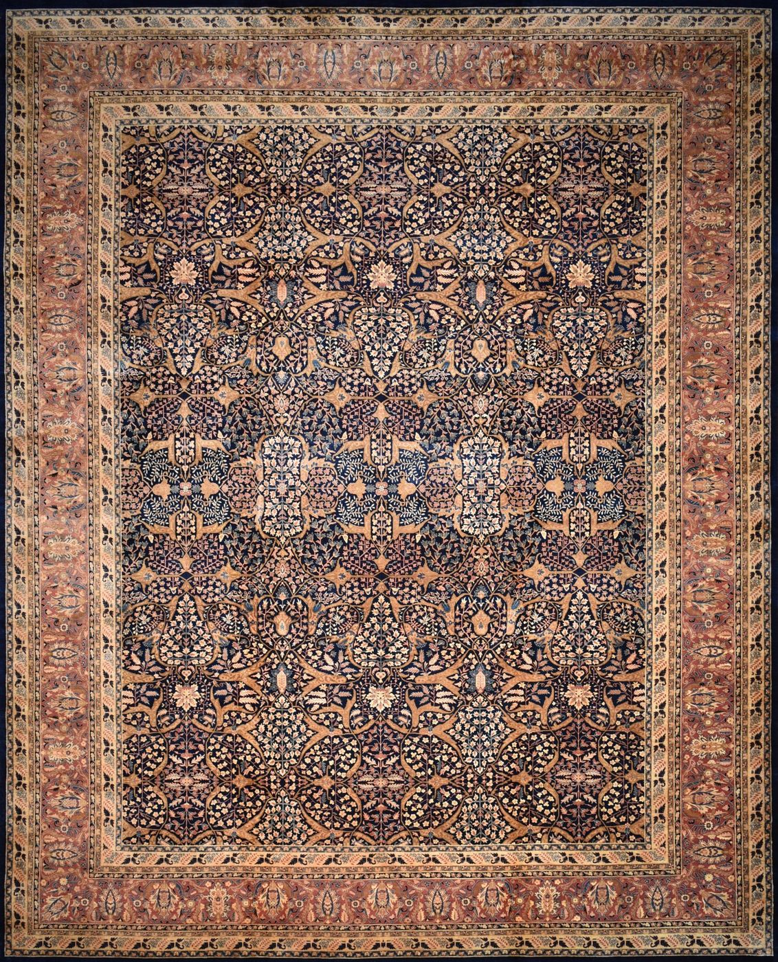 Tabriz T134 Navy, 12′1″ × 15′2″