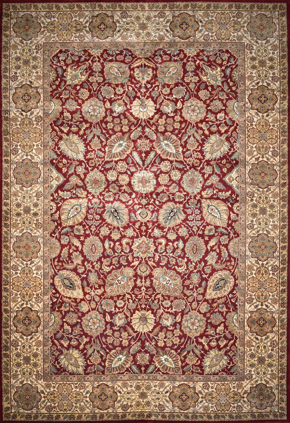 Agra DE-103 Red & Ivory, 12′2″ × 17′11″