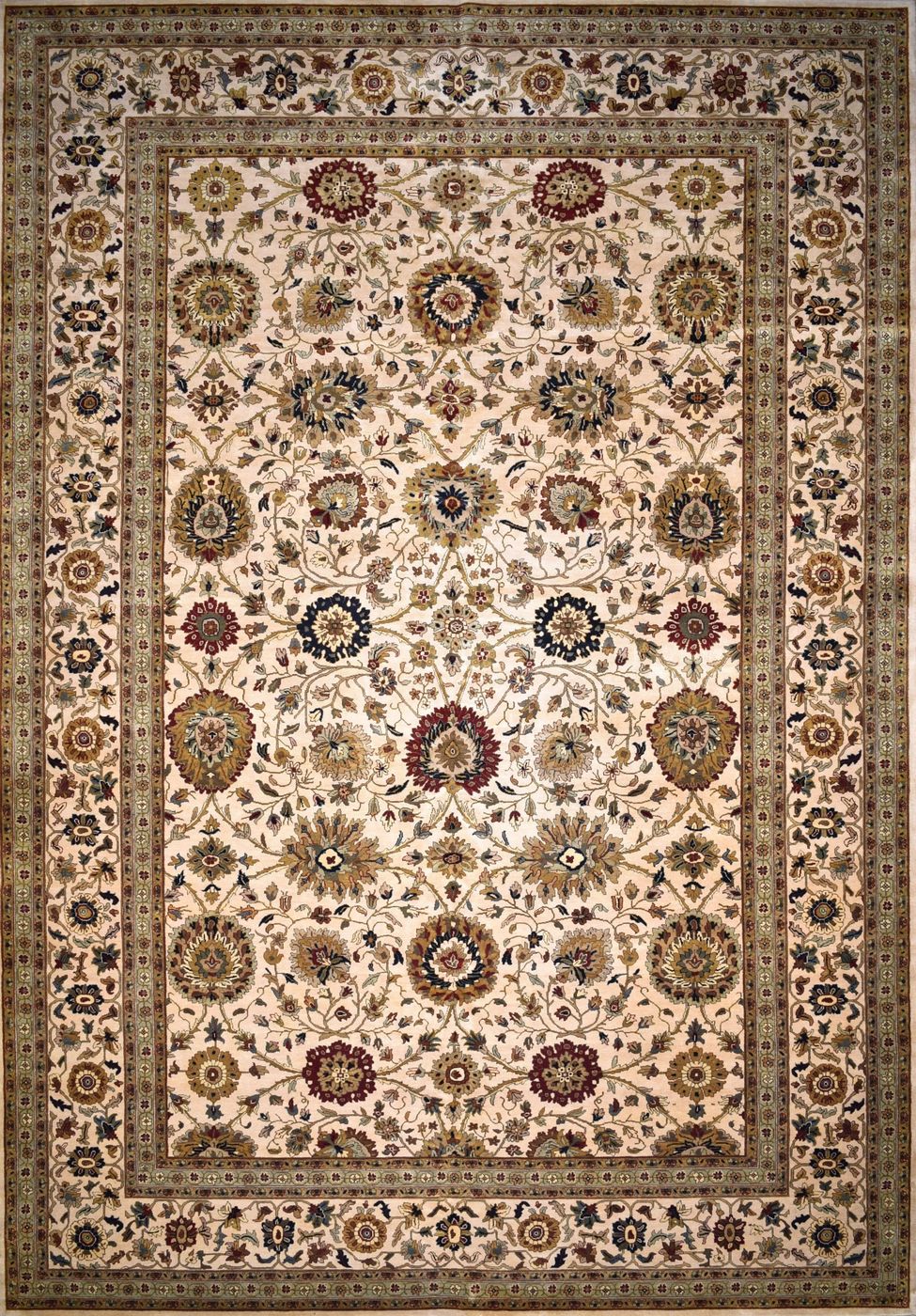 Rajput Agra AK-42 Ivory, 12′2″ × 17′8″