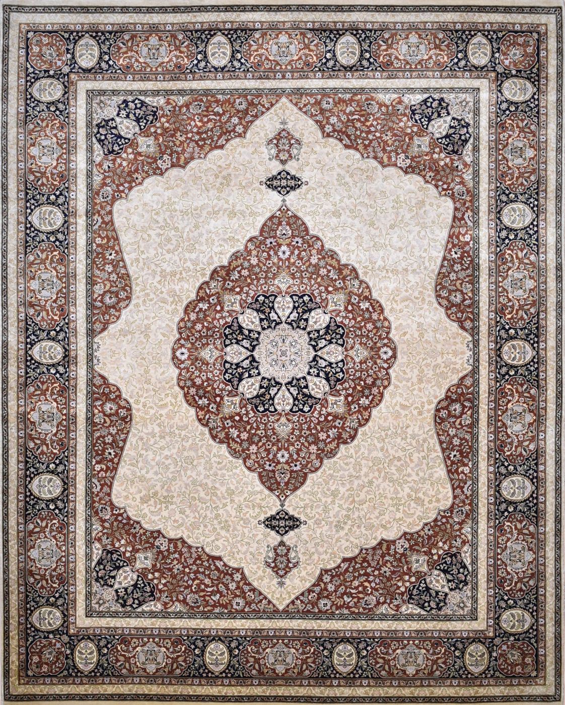 Tabriz T-221 Cream, 8′1″ × 10′1″, from the Shalimar collection
