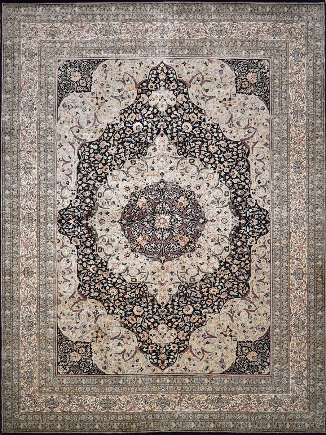 Kashan Shahab Black, 10′1″ × 13′8″, from the Shalimar collection