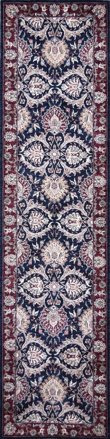 160 Lines Tabriz Black/Burgundy, 2′6″ × 10′0″