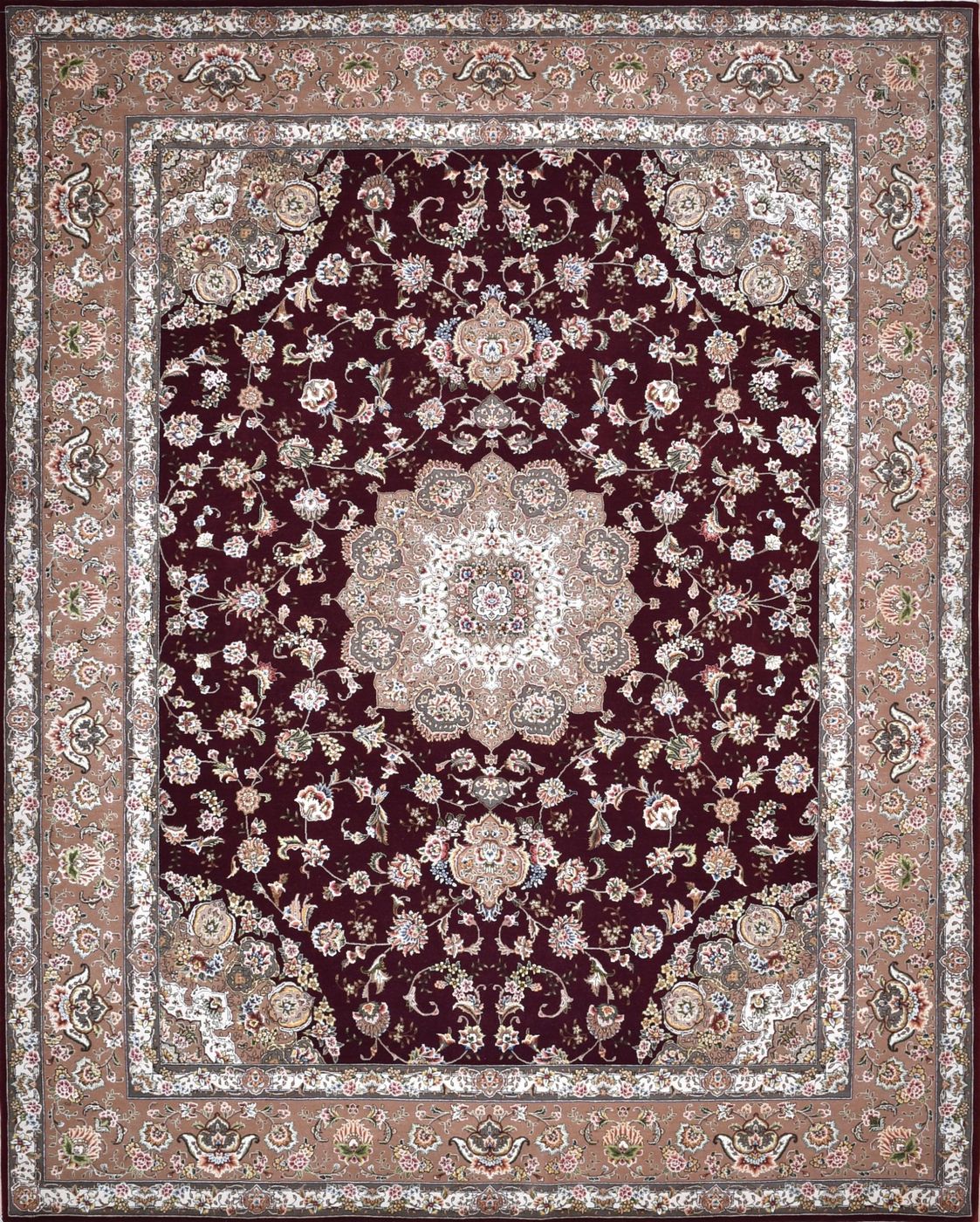 TabrizTB75 Burgundy & Camel W & S, 8′0″ × 10′0″