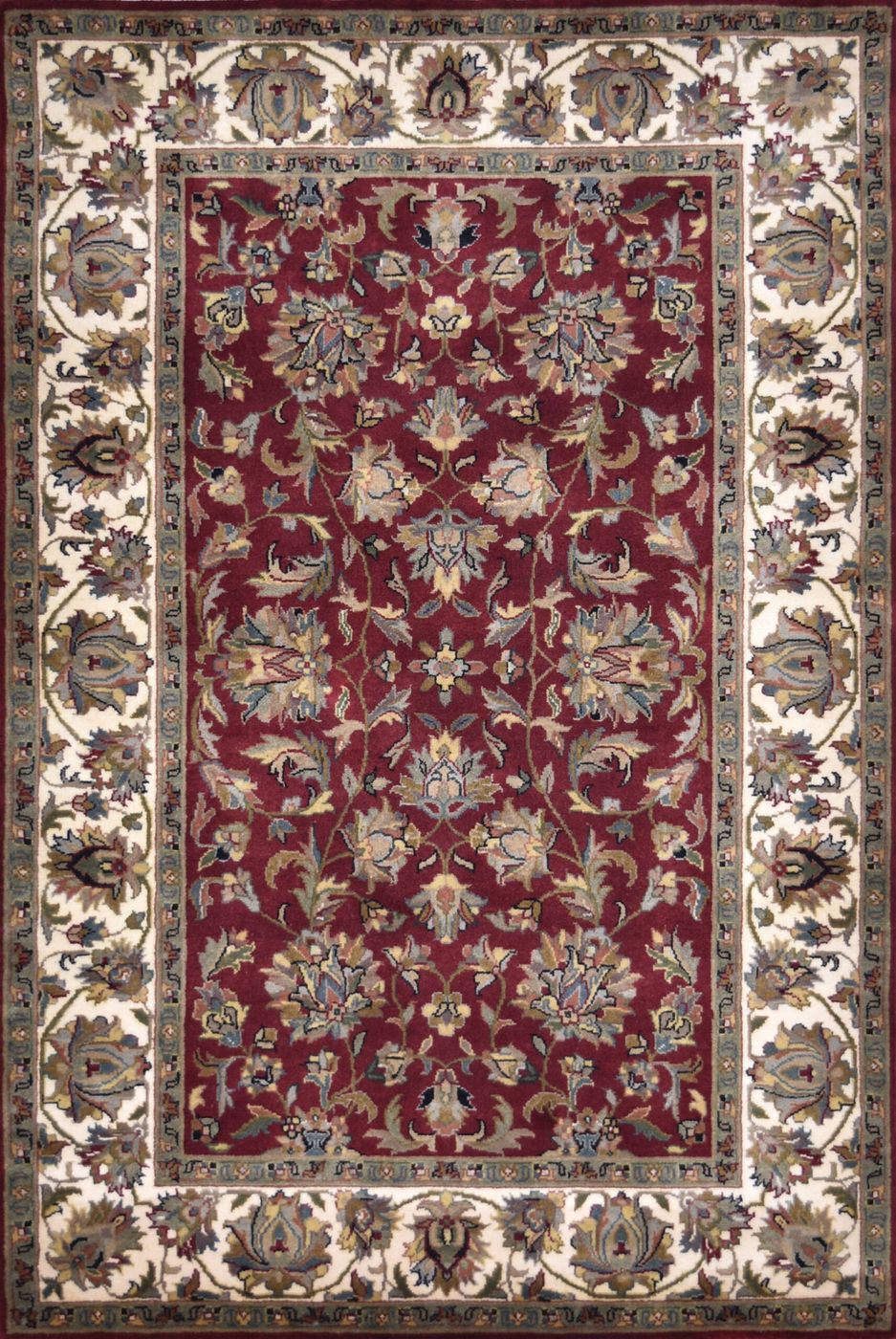 Mirzapur Kashan Burgundy/Cream, 4′0″ × 5′11″