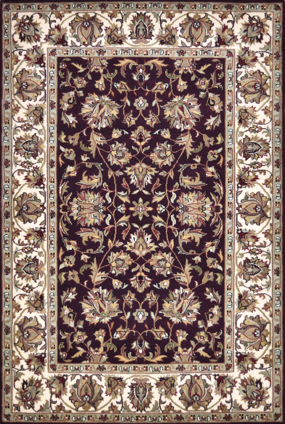 Mirzapur Kashan Plum/Cream, 4′1″ × 6′0″