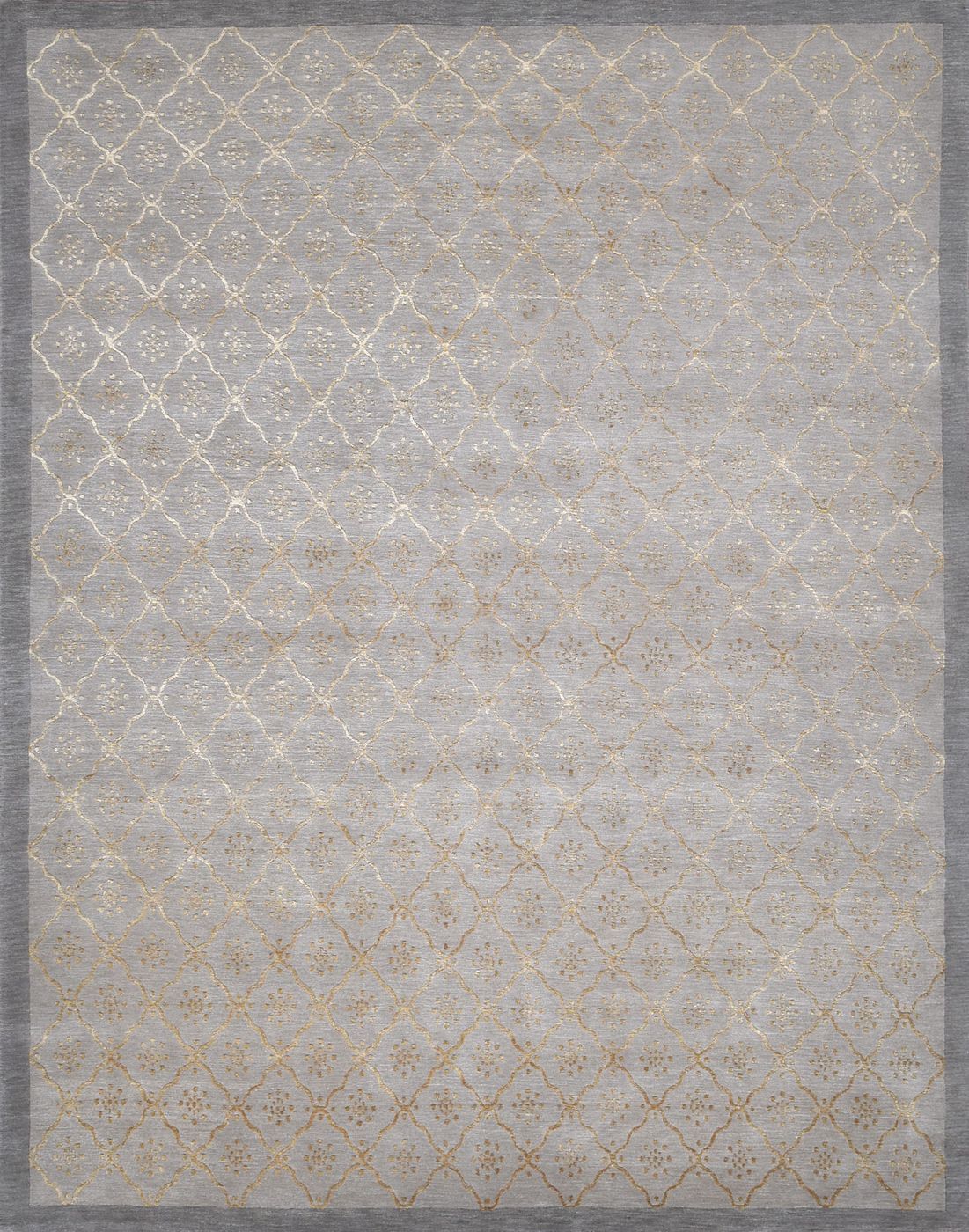 Trellis 407 Slate & Gold W & S, 8′0″ × 10′0″