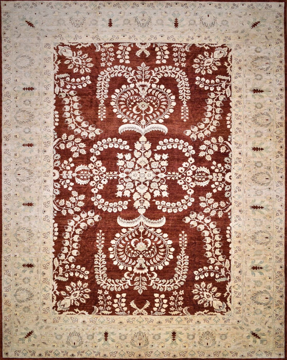 Chobi Oushak Red & Cream, 11′11″ × 15′1″