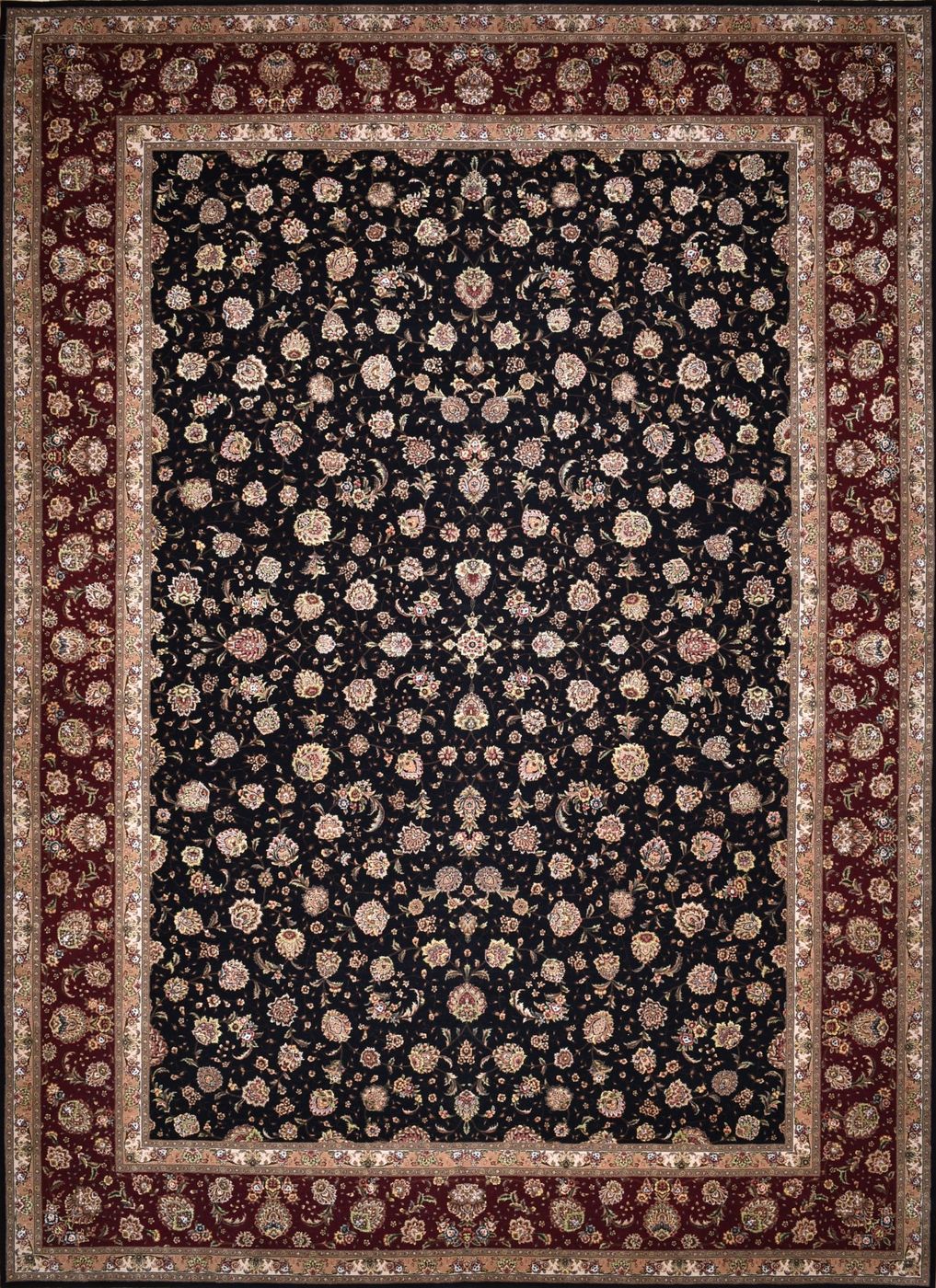 Tabriz YAL-20-4C Black & Burg, 10′0″ × 14′0″