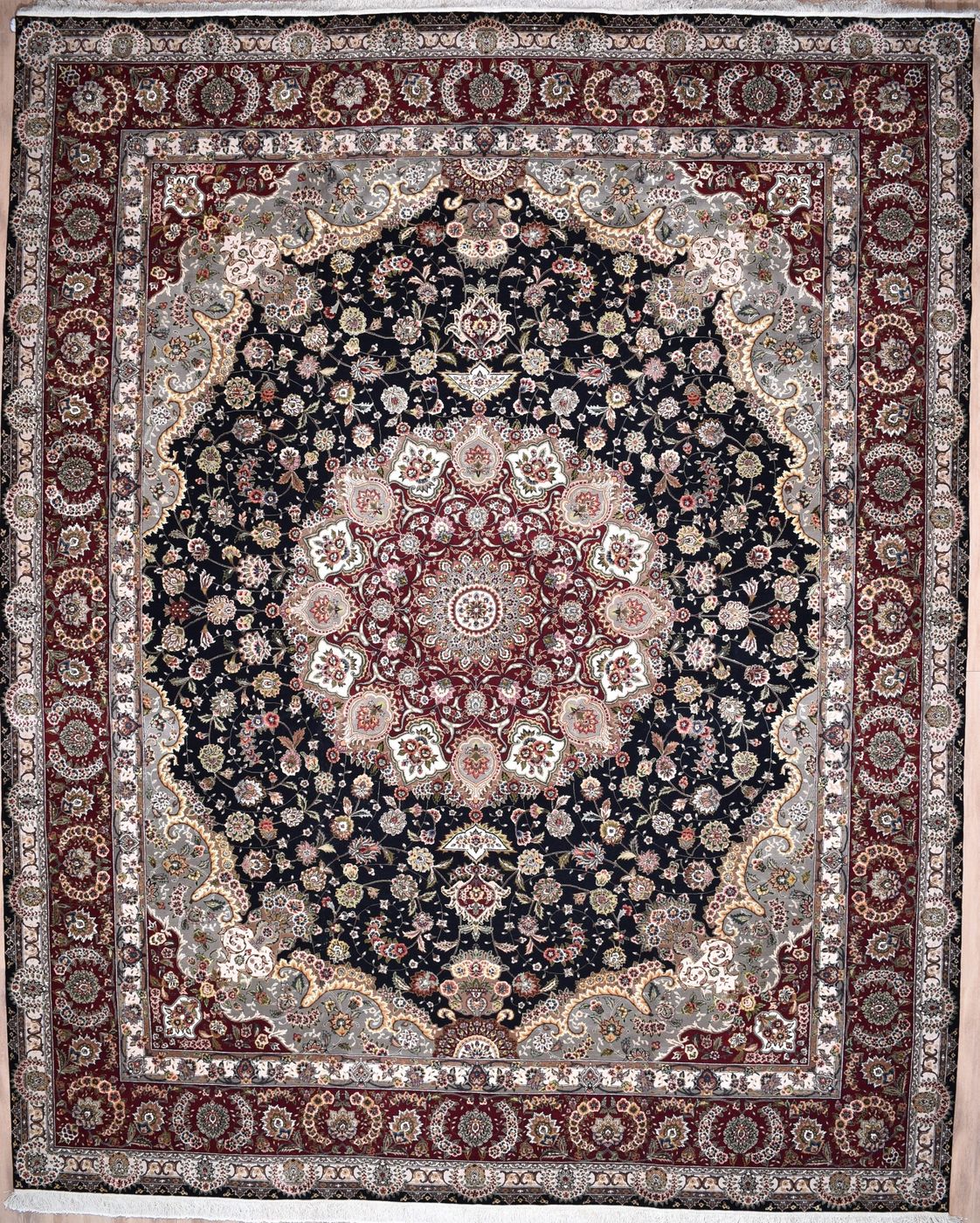 Sino Tabriz Black & Burg W & S, 12′0″ × 15′0″