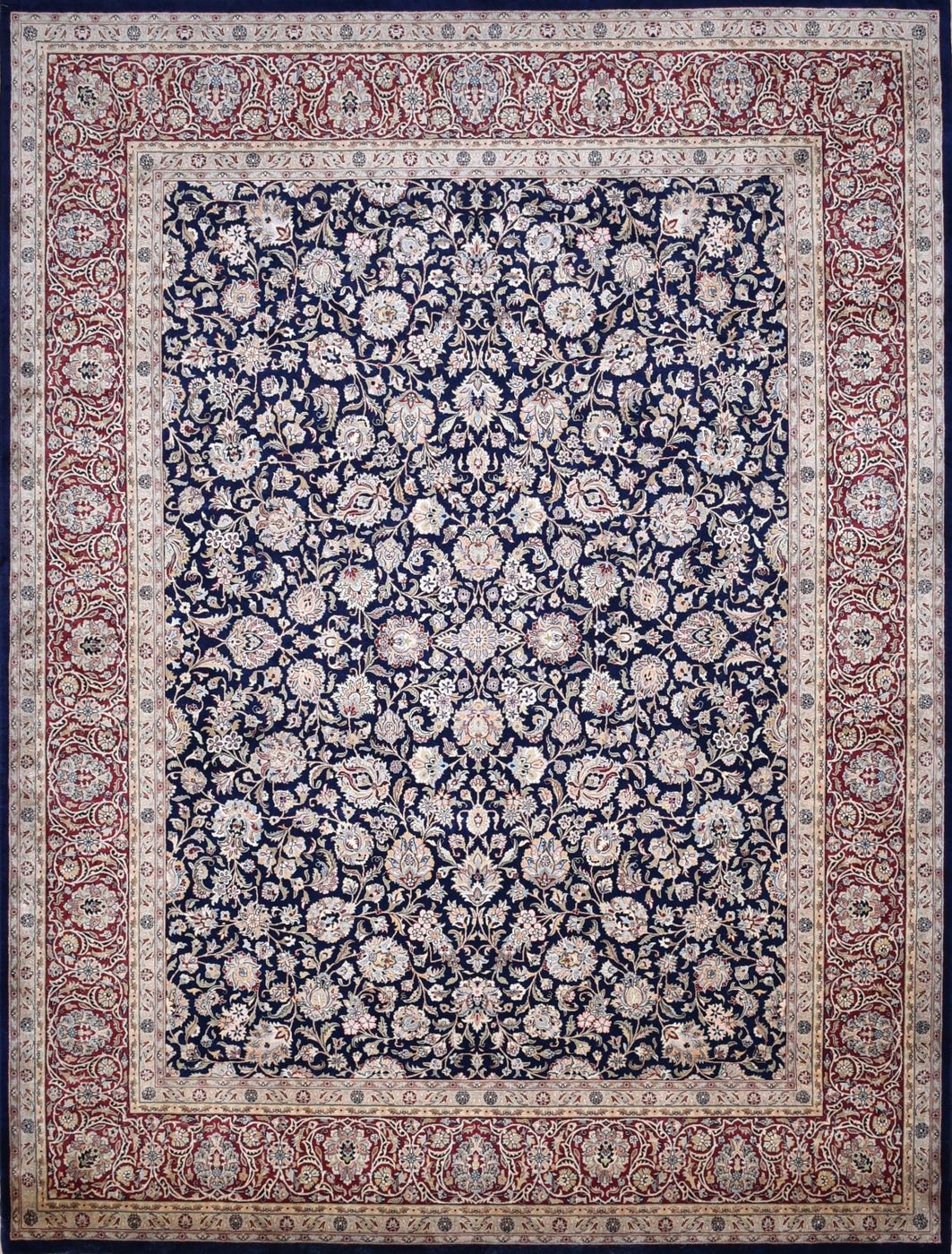 Kashan H-Zeshan Navy & Burgundy, 8′0″ × 10′7″, from the Shalimar collection