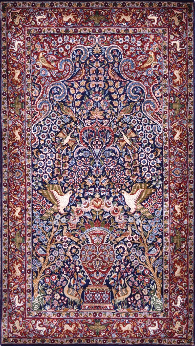 Noor Tabriz Shamshad Navy, 3′0″ × 5′3″