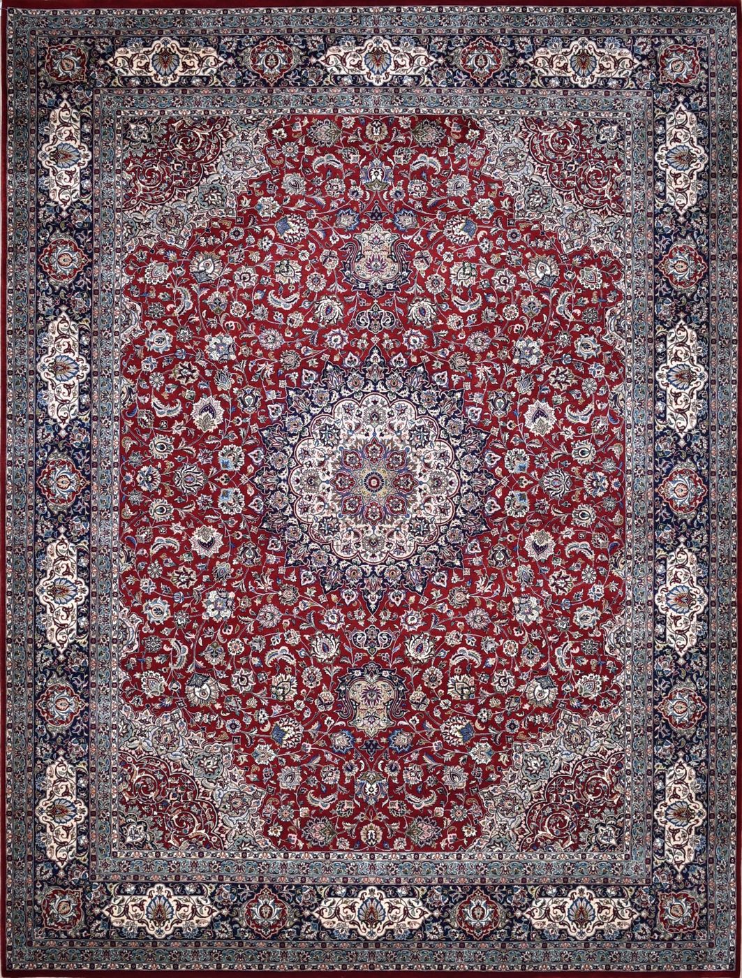 Tabriz Shershah Red & Navy, 9′2″ × 12′0″, from the Shalimar collection