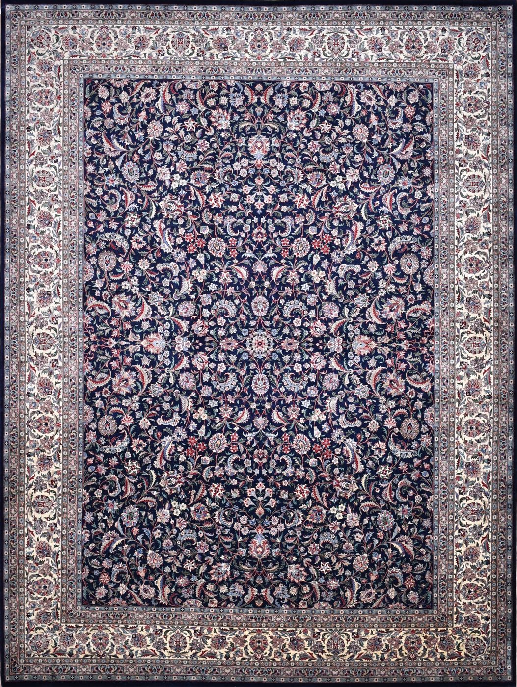 Kashan Alloudin Navy & Ivory, 9′1″ × 12′1″, from the Shalimar collection