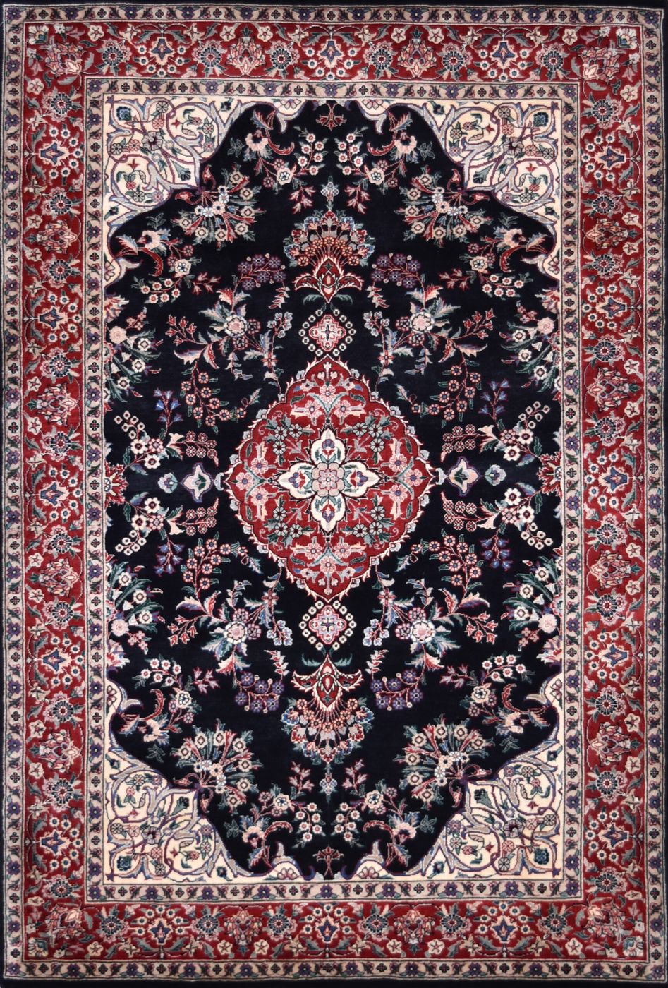 Shalimar Kashan Black, 3′11″ × 5′11″