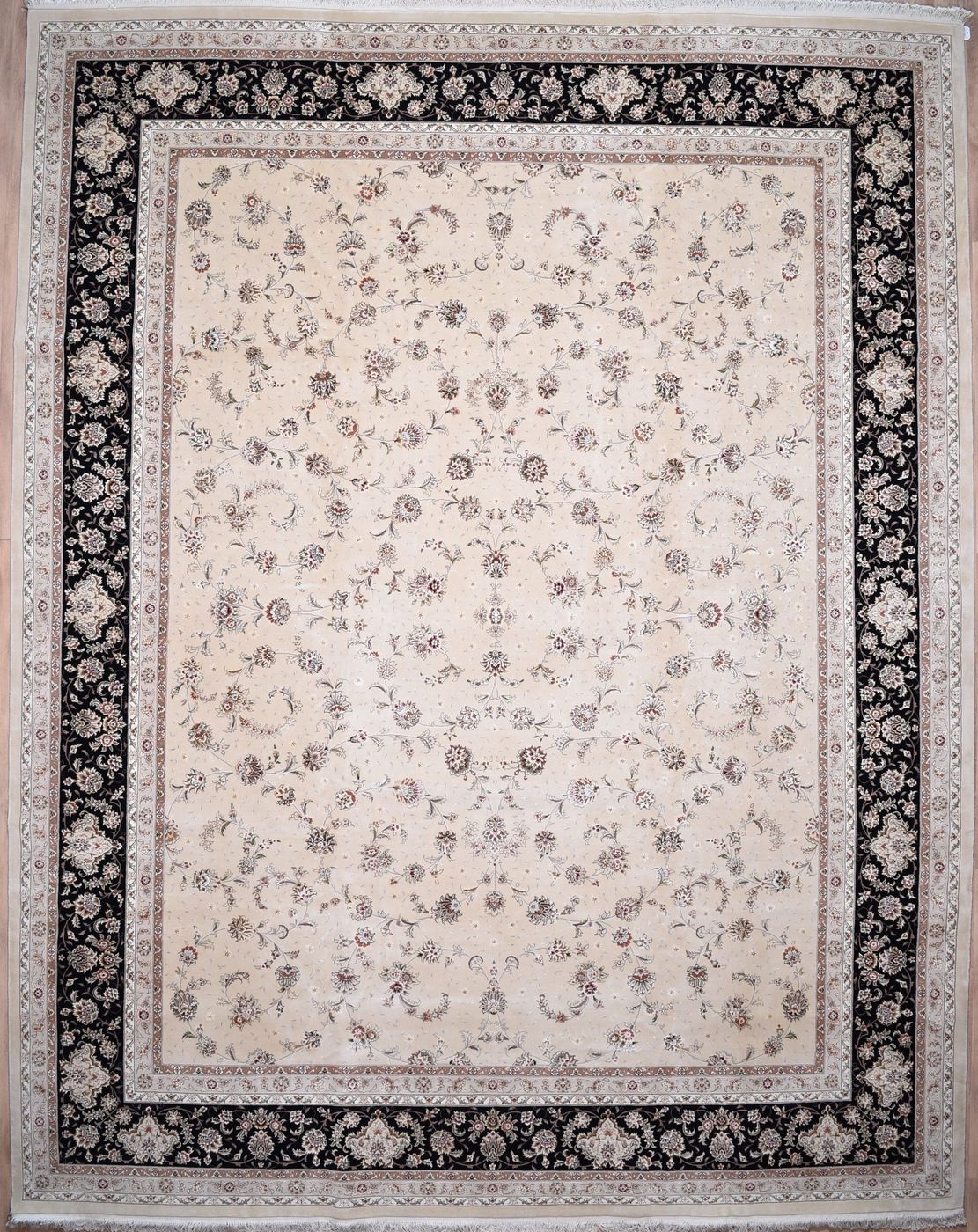 Sino Tabriz Beige & Black W & S 12.x15, 12′0″ × 15′0″