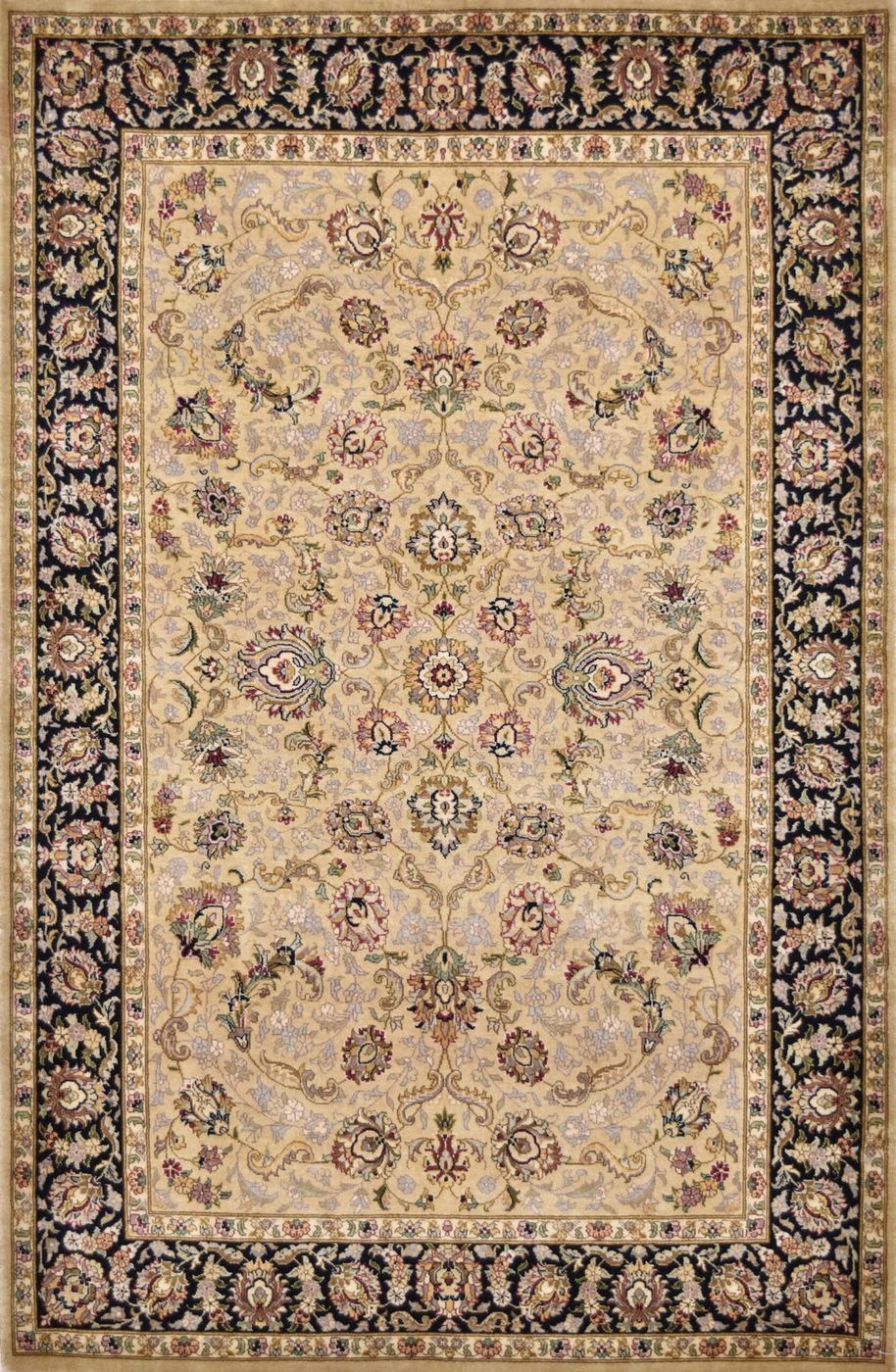 Shalimar Kashan Champagne/Black, 4′1″ × 6′3″