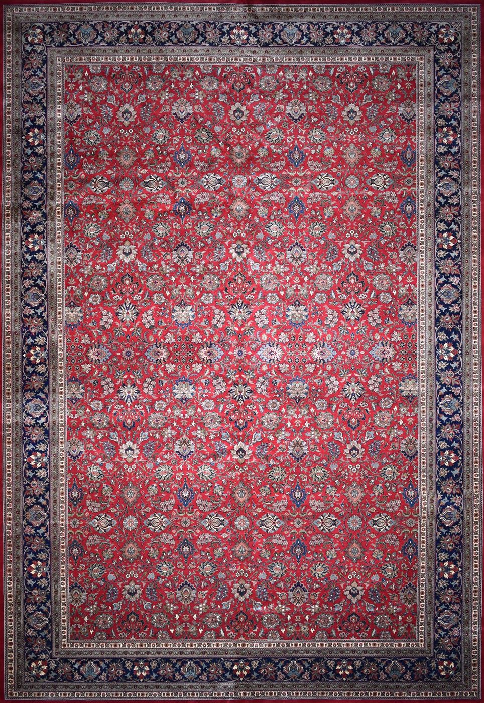 Kashan KES001A Red & Navy, 12′2″ × 18′0″