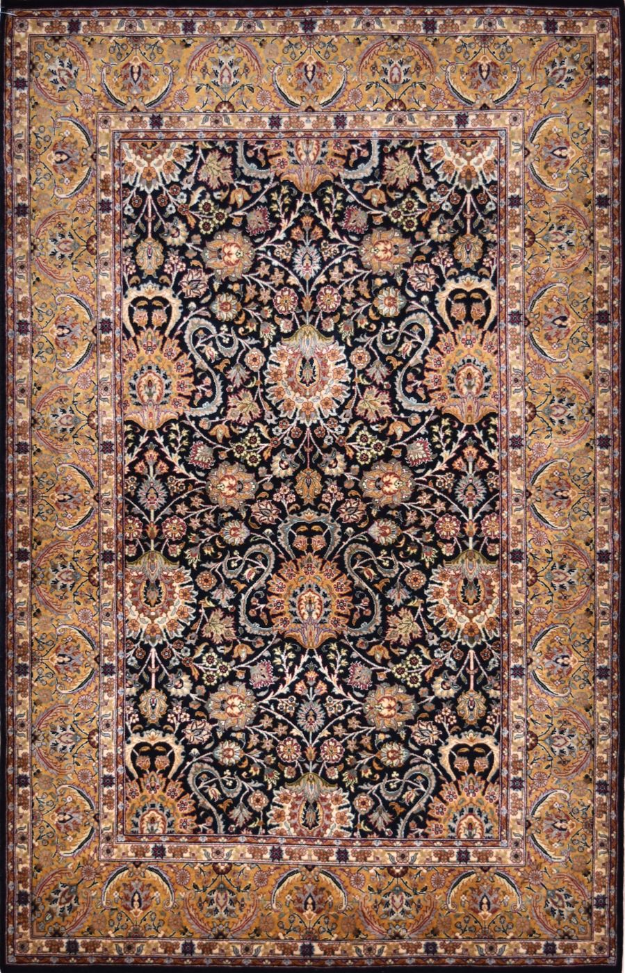 Shalimar Burhan Black/Gold, 4′1″ × 6′4″