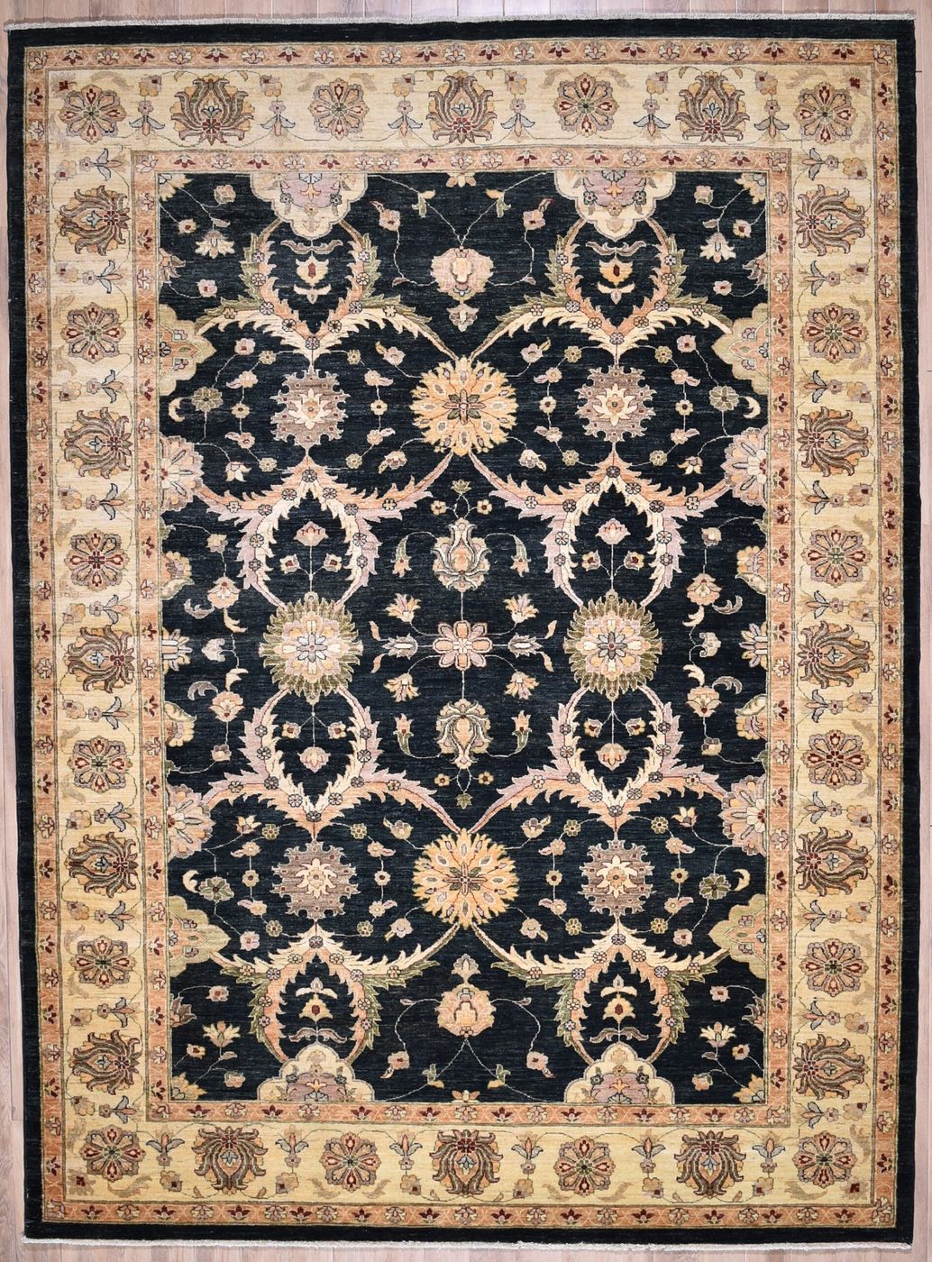 Peshawar Agra Black/Cream, 7′11″ × 10′9″