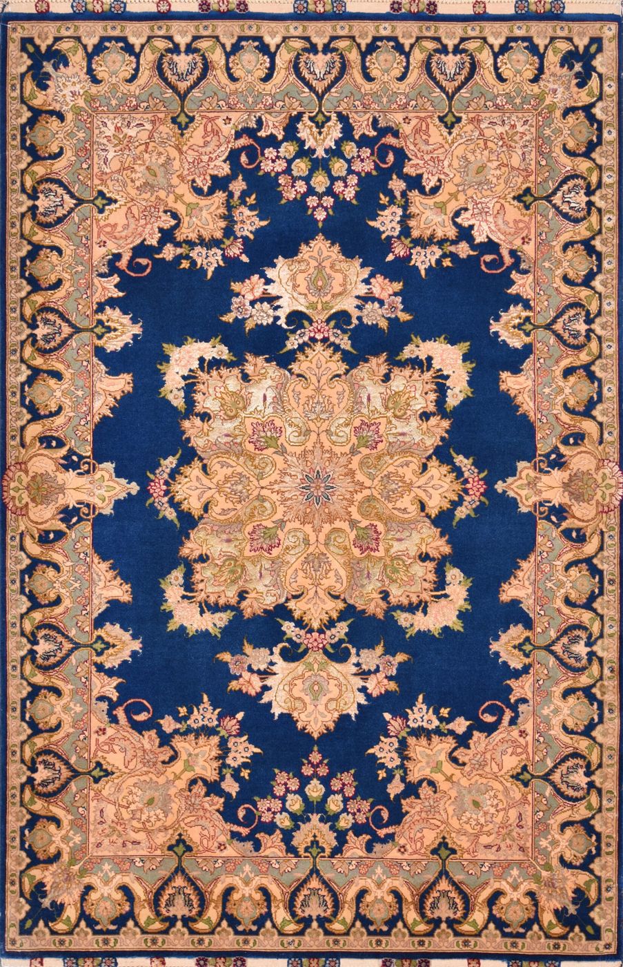 Persian Tabriz Blue, 3′4″ × 5′2″