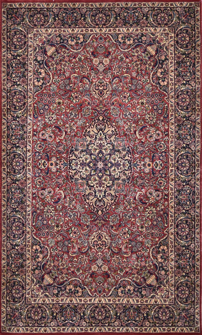 Noor Kashan Miraj Rose, 4′6″ × 7′5″