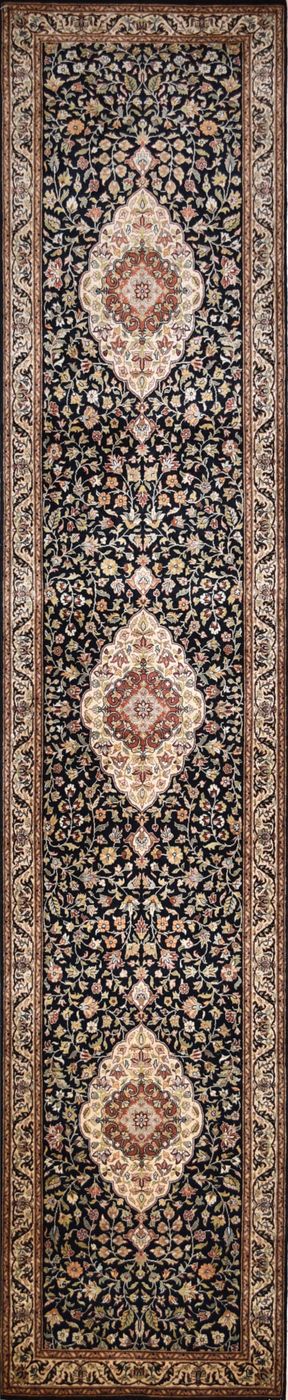 Shalimar Kashan Black, 2′6″ × 12′2″