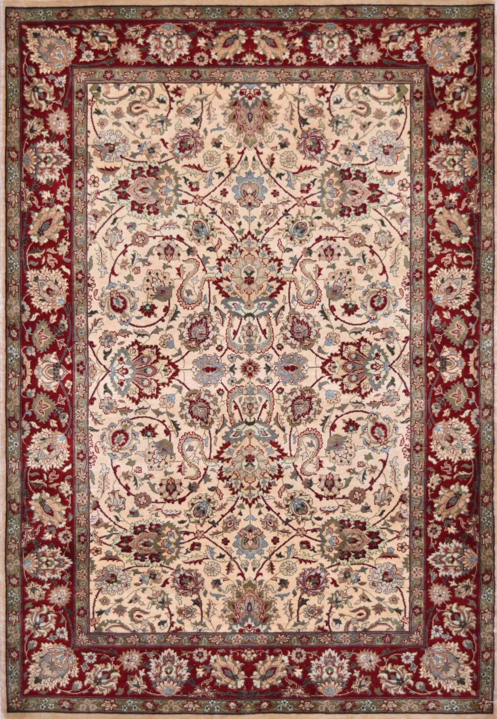 Shalimar Agra Cream/Red, 4′0″ × 5′11″