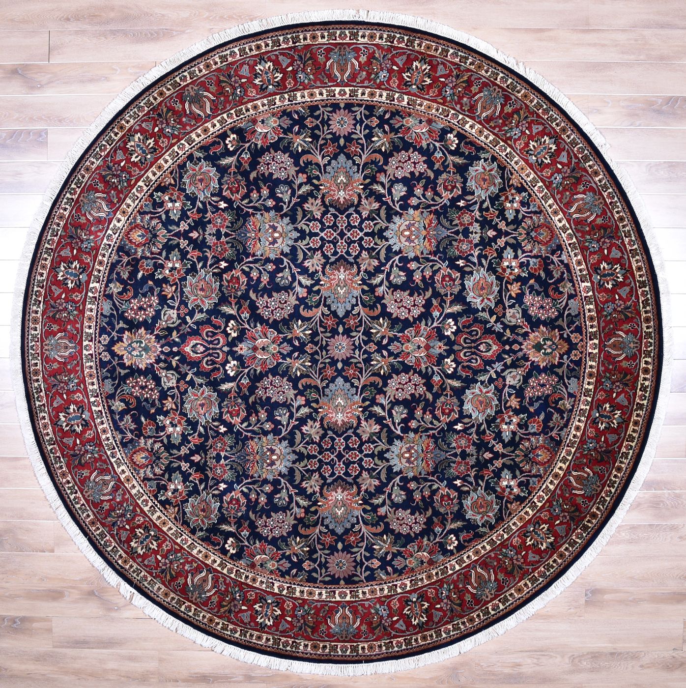 Kashan KES001B Navy & Red, 7′11″ × 8′0″