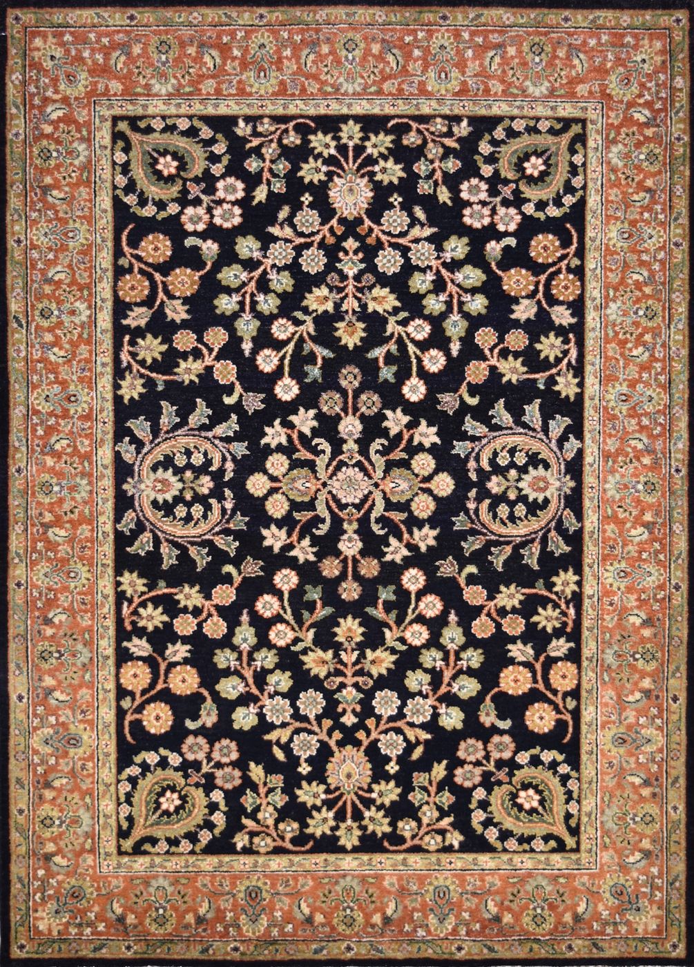 Amritsar Sarouk Black/Copper, 4′1″ × 5′10″
