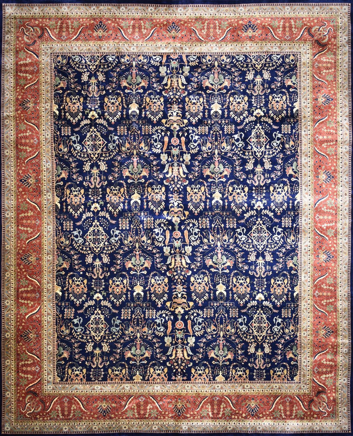 Sarouk Navy / Rust, 2′8″ × 19′8″