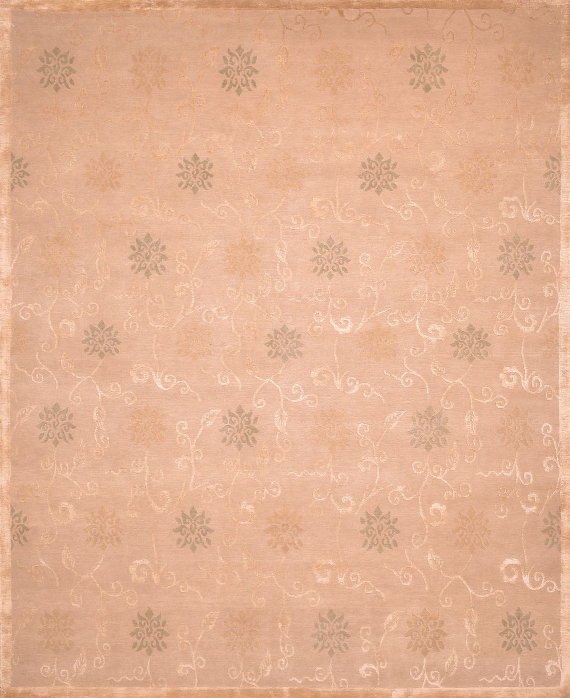 Tibetan Beige & Green W & S, 8′0″ × 10′0″, from the Shangrila collection