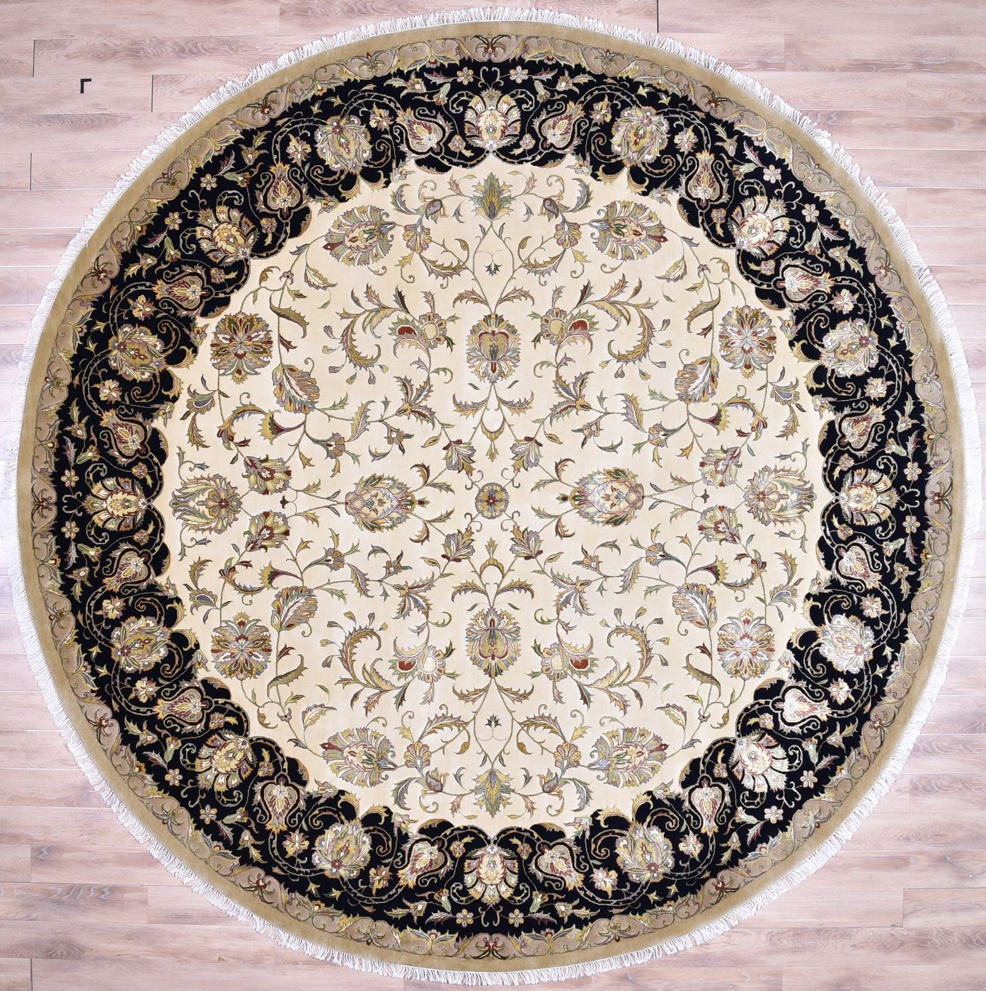 Tabrizi025A Beige & Black, 10′0″ × 10′0″