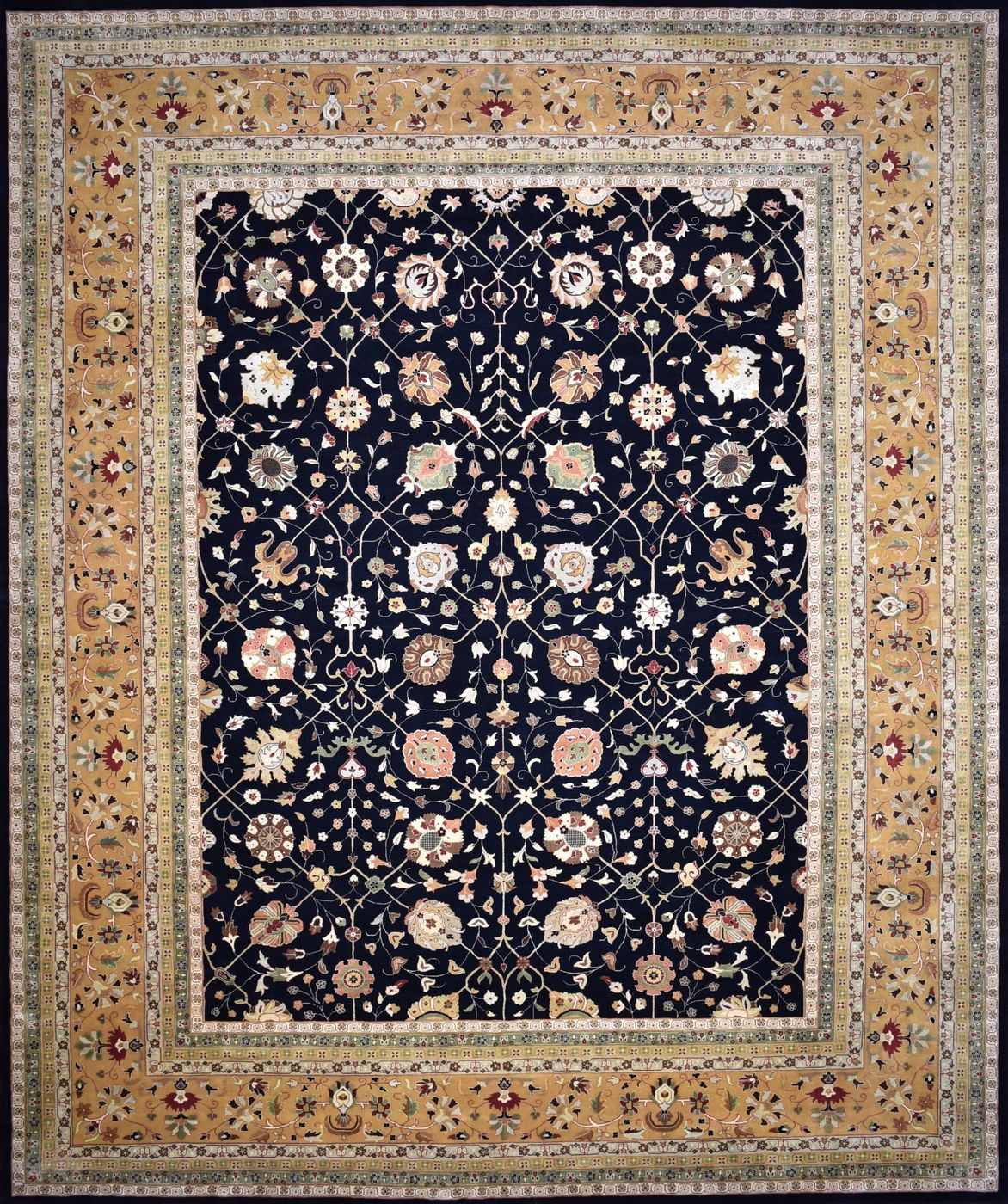 Ferahan Tabriz Black/Gold, 12′1″ × 14′8″