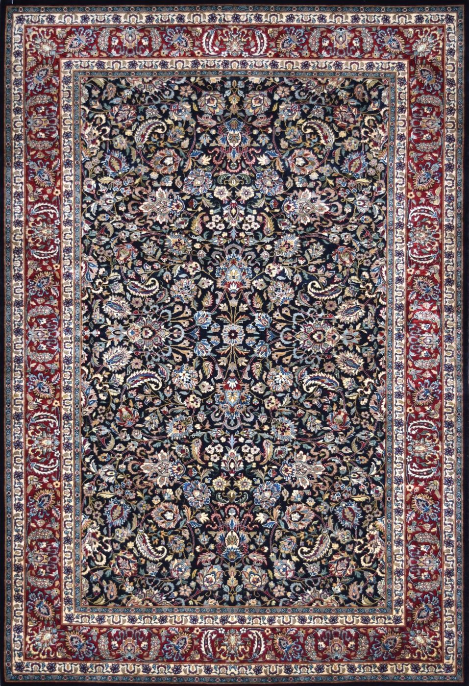 Kashan BDK Black & Red, 4′7″ × 6′9″, from the Shalimar collection