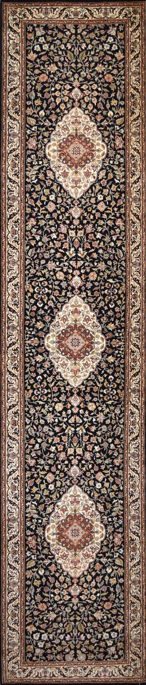 Shalimar Kashan Black, 2′6″ × 12′0″